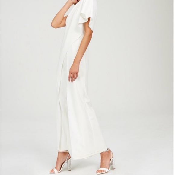 Adrianna Papell White one shoulder jumpsuit - Picture 5 of 6